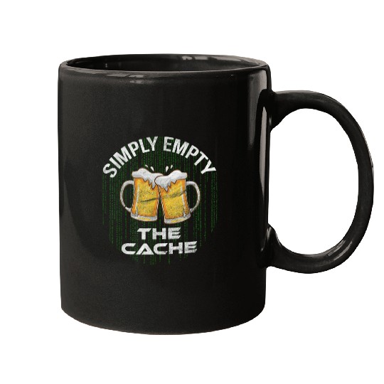 IT specialist Computer science student Empty cache with beer Mugs