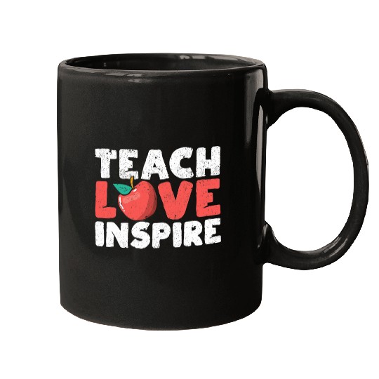 Teach Love Inspire Teaching School Kindergarten Teacher Mugs