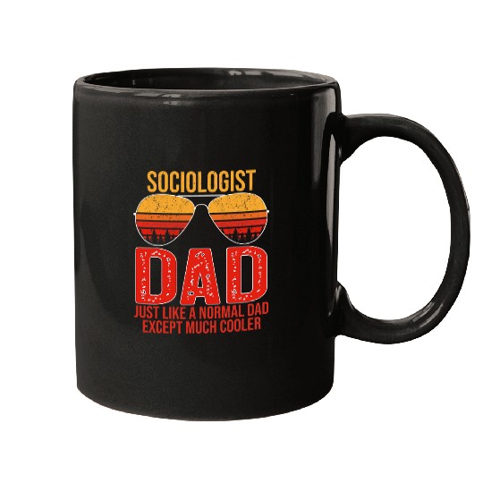 Mens Sociologist Dad Retro Sunglasses for Fathers Day Mugs