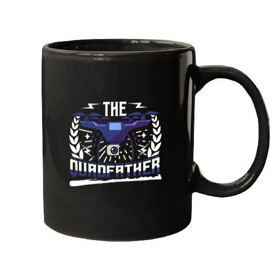The Quadfather Funny Drone Pilot Mugs