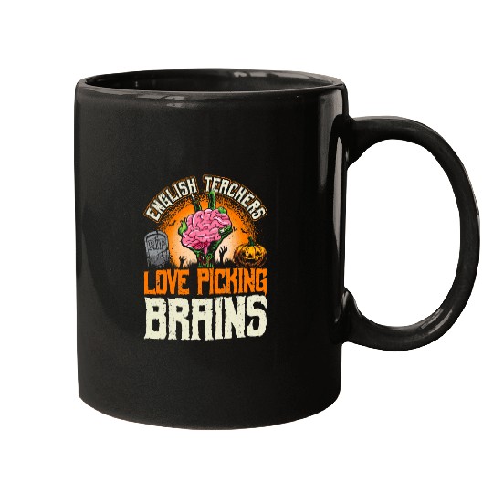 Halloween Zombie English Teachers Love Picking brains Mugs