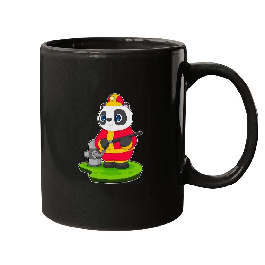 Panda Firefighter Fires hose Fires department Mugs