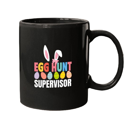 Egg Hunt Supervisor Egg Hunting Party Mom Dad Family Easter 2 Mugs