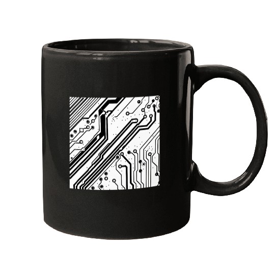 Black Circuit Board Mother Board Computer Programmer 1 Mugs