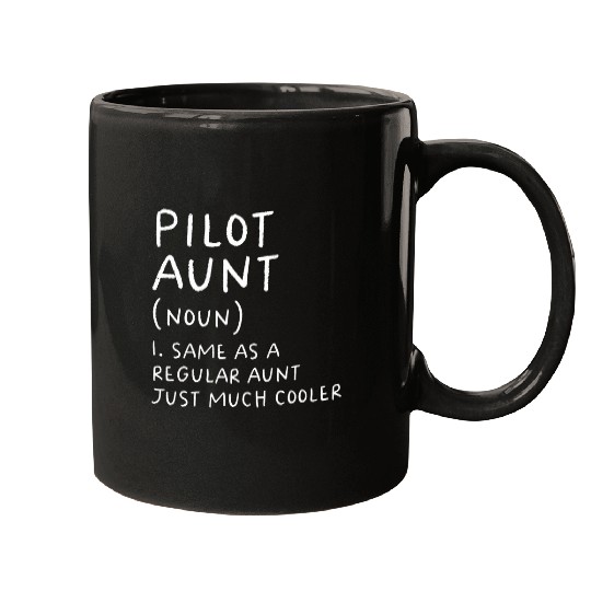 Pilot Aunt Definition Airplane Mugs