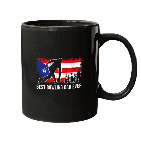Puerto Rico Flag Bowler Dad Bowling Bowling Coachs League Mugs
