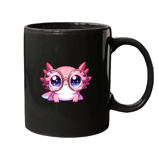 Teacher Student Nerd Pink Axolotls Reading Glasses Mugs