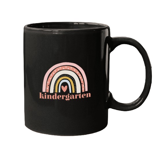Kindergarten Teacher Student Cute Rainbow Back to School Mugs