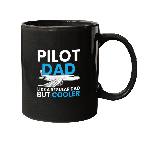 Pilot Dad Copilot Plane Aviator Airplane Fathers Day Mugs
