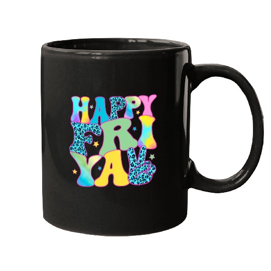 Happy FriYay Friday Lovers Teacher Retro Groovy Mugs