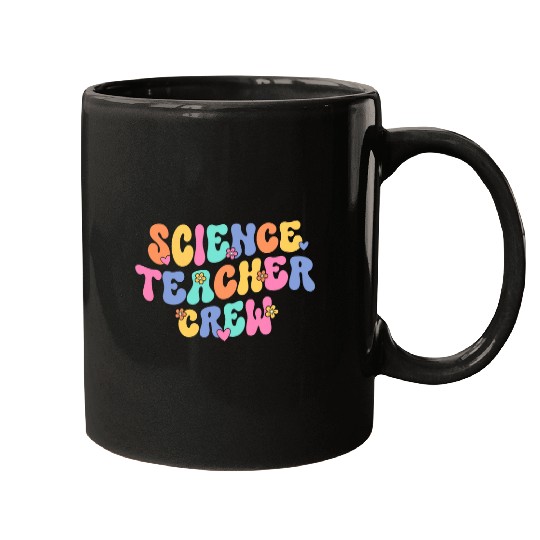 Retro Science Teacher Crew Groovy 100th Day of School Mugs