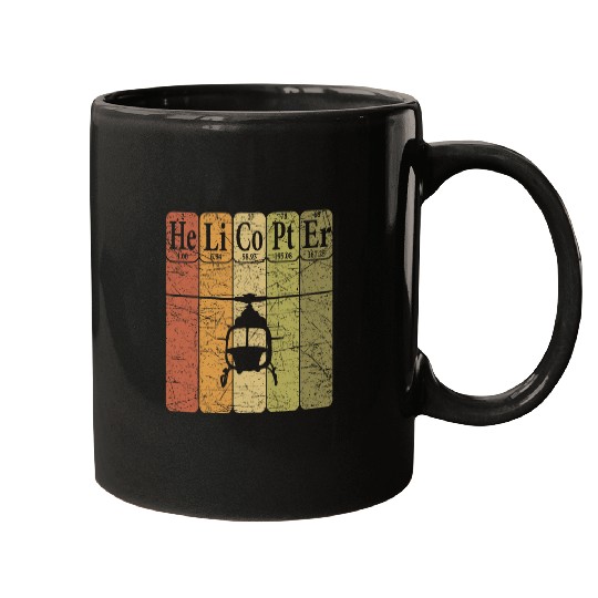 Helicopter Periodic Table Elements Aviation Helicopter Pilot 4 Mugs