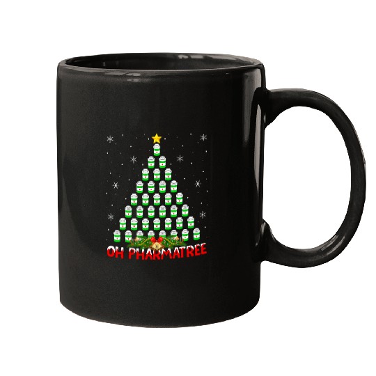 Pharmacist Lover xmass Pajama Ugly Pharmacist Christmas Tree Mugs