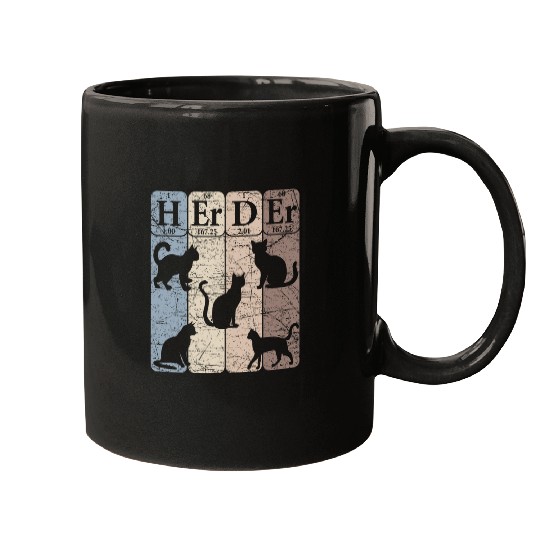 Cat Herder Periodic Table Elements Cat Lover Cat Scientist 2 Mugs