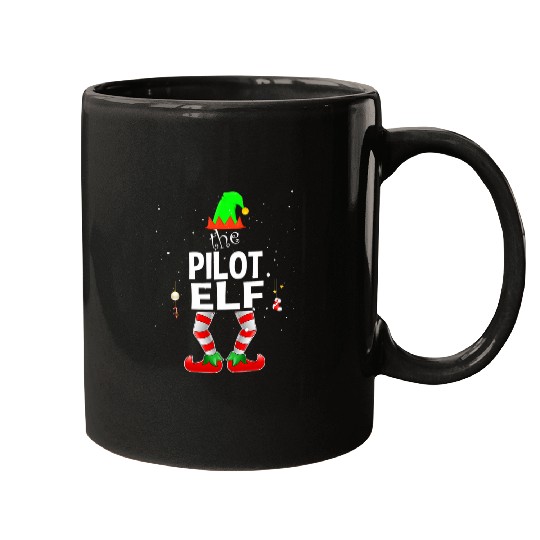 pilot elf matching family group christmas party pajama Mugs
