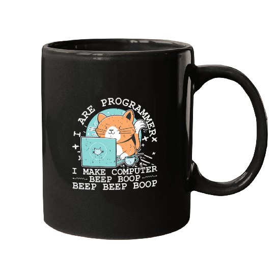 I Are Programmer Funny Cat Computer Nerd IT Coder Mugs