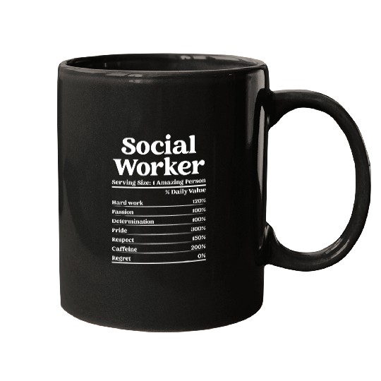 Funny Student Graduation MSW Social Worker Nutrition Facts Mugs
