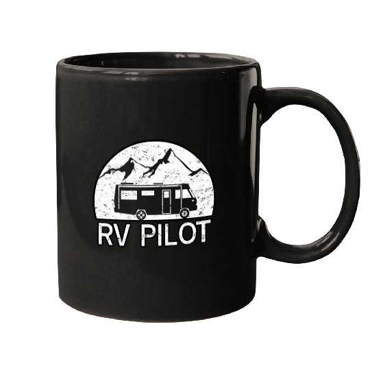 RV Pilot Camping Motorhomes Travel Vacation Mugs