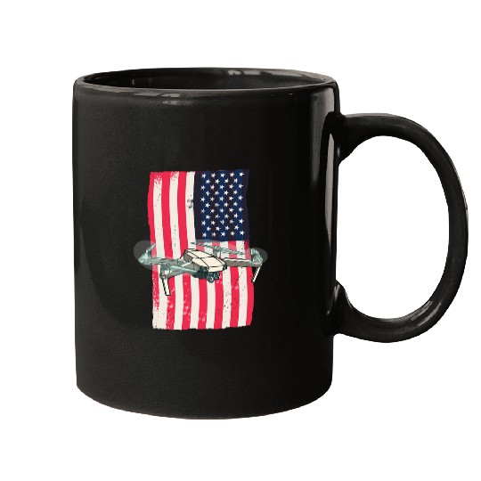 Drone American Flag Drone Pilot Mugs