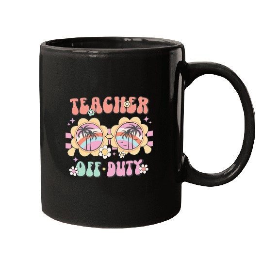 Teacher Off Duty Retro Last Day Of School Teacher Summer Mugs