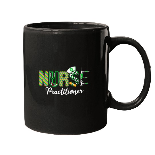 Funny nurses Practitioner Stethoscope Nursing Mardi Gras Mugs