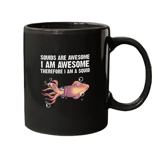Funny Squid Gift For Men Women Giant Squid Octopuss Tentacles 4 Mugs