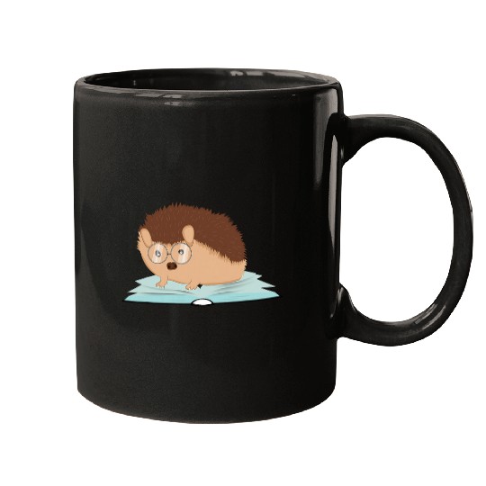 Hedgehog Funny Adorable Book Nerd Bookworm Student Mugs