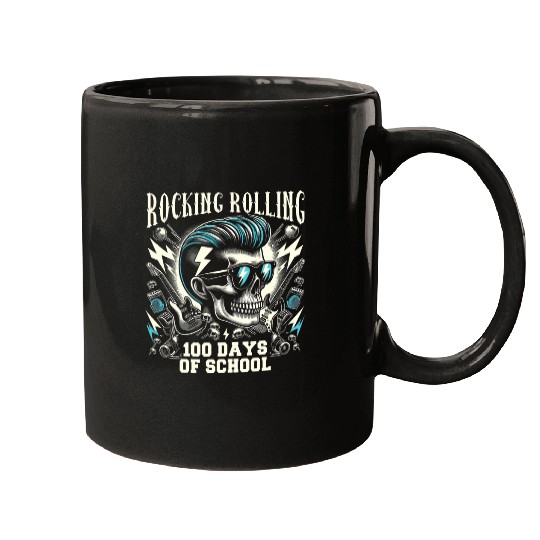 Rocking N Rolling 100 Days Of School Teacher Student Music Mugs