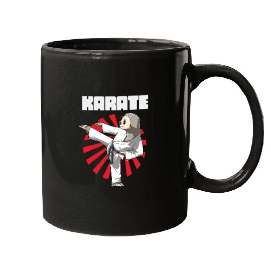 Funny Sloth Karate Mugs