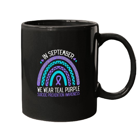 In September We Wear Teal Purple Ribbon suicides Awareness 21 Mugs