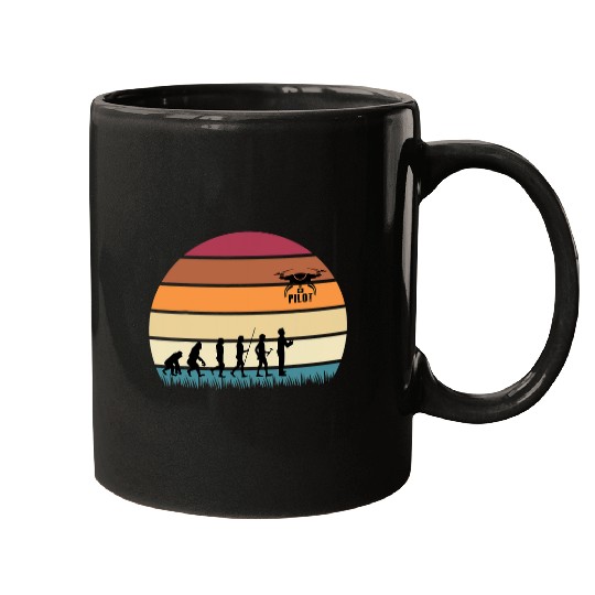 Drone Pilot Evolution Funny Quadcopter Drone Evolution Mugs