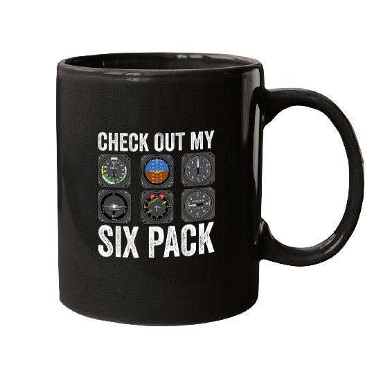Funny Pilot Check Out My Six Pack Flight Simulation Aviator Mugs