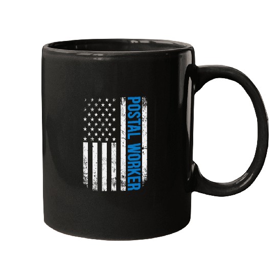 American Postal Worker USA Flag Mailman Mail 4th of July 1 Mugs