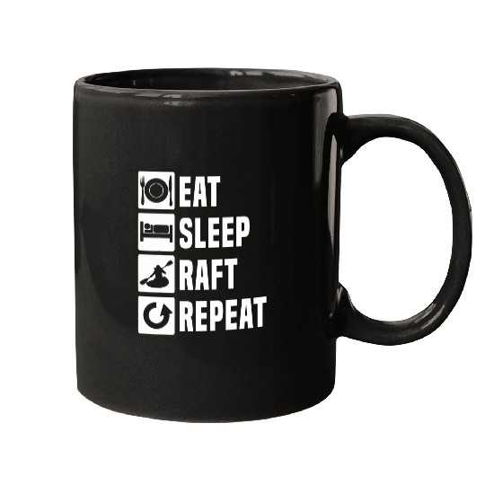 Kayak Kanu Herren Eat Sleep Raft Repeat Paddle Boat Mugs