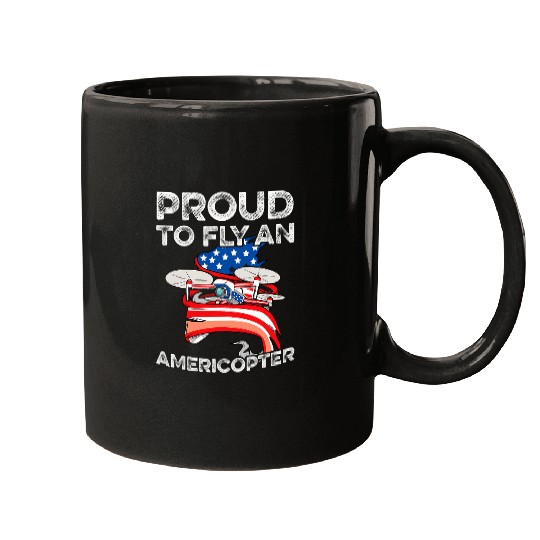 Drone Flying Design for a Patriotic Quadcopter Pilot Mugs