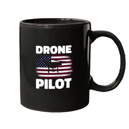 Drone Life Pilot Quadcopter America Flag Mugs