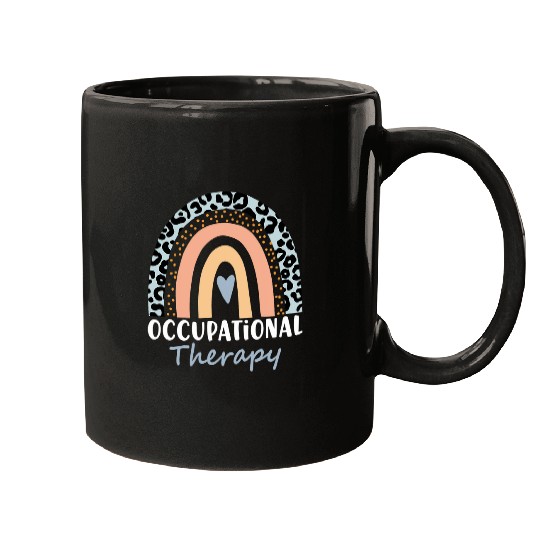 Occupational Therapy OT Therapist OT Month Leopard Rainbow 8 Mugs