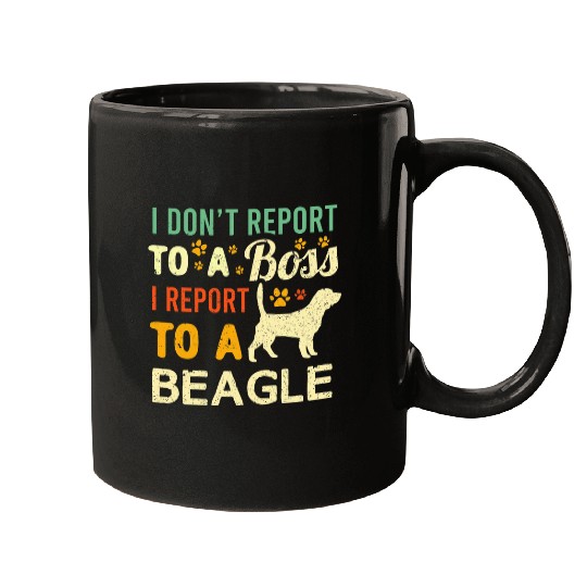 Funny WFH Beagle Coworker Boss Work From homes Dog Owner Mugs
