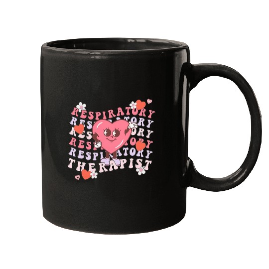 Retro Valentines Day Respiratory Therapist RT Pulmonologist Mugs
