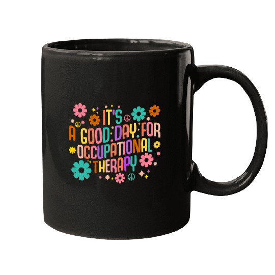 Occupational Therapy Therapist Flowers Retro Wavy Groovy 70s 2 Mugs