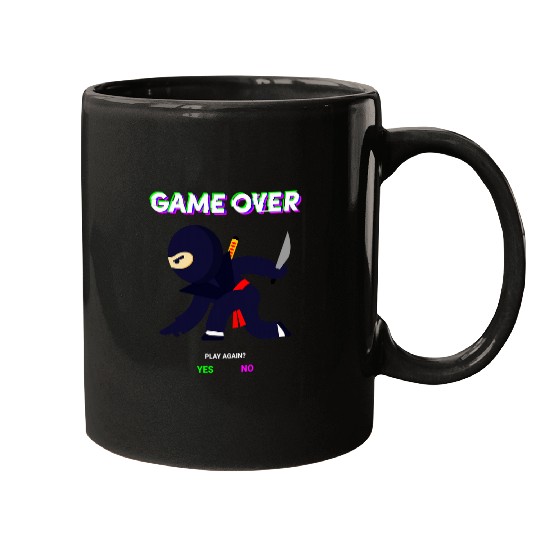 Cool Funny Ninja Warrior karate fighter game over Mugs