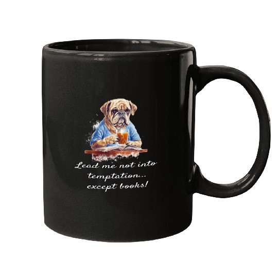 Educational Pug Humorous for Dog Lovers Book Enthusiasts Mugs
