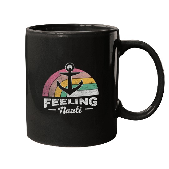 Funny Boat Anchor Retro Feeling Nauti Funny Boating Mugs