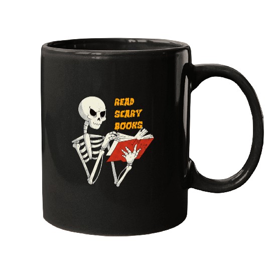 Halloween For Teacher Librarian Book Readers Skeletons Mugs