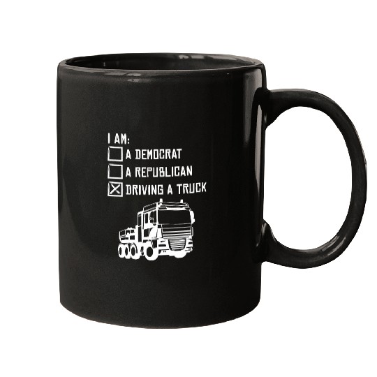 Riding A Truck Trucker 18 Wheeler Freighter Truck Driver Mugs