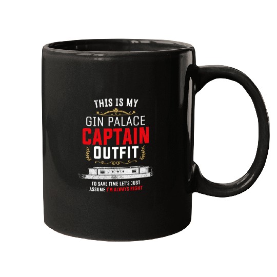 Canal Boat Narrowboat Gin Palace Captain For Boat Owner Mugs