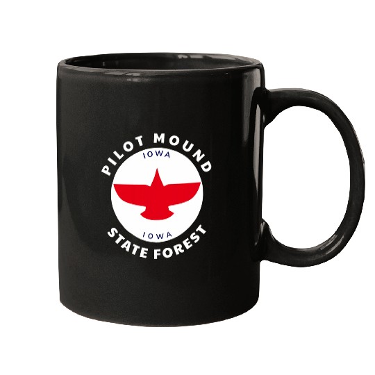Pilot Mound State Forest Iowa IA Flag Soaring Eagle Mugs