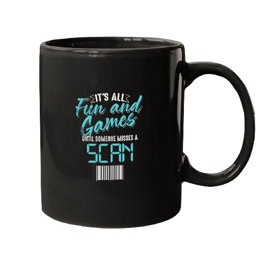 Cool Fun And Games Bar Code Scan Funny Postal Worker Gift 1 Mugs