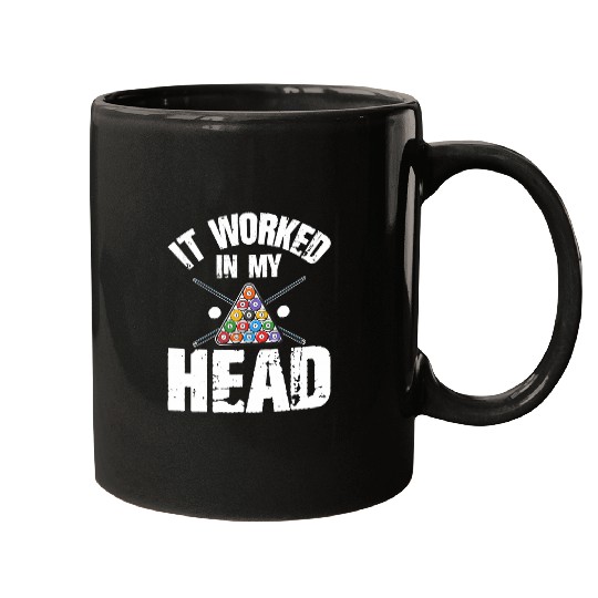It Worked In my Head Cool Billiards Squad Funny Pool Player Mugs