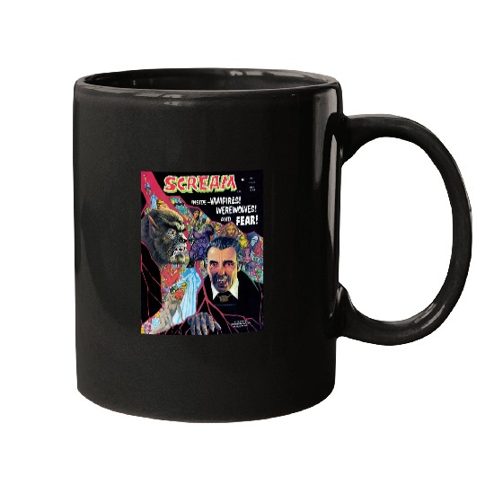 Halloween Horror vintages Werewolfs Vampire Comic Book Retro Mugs
